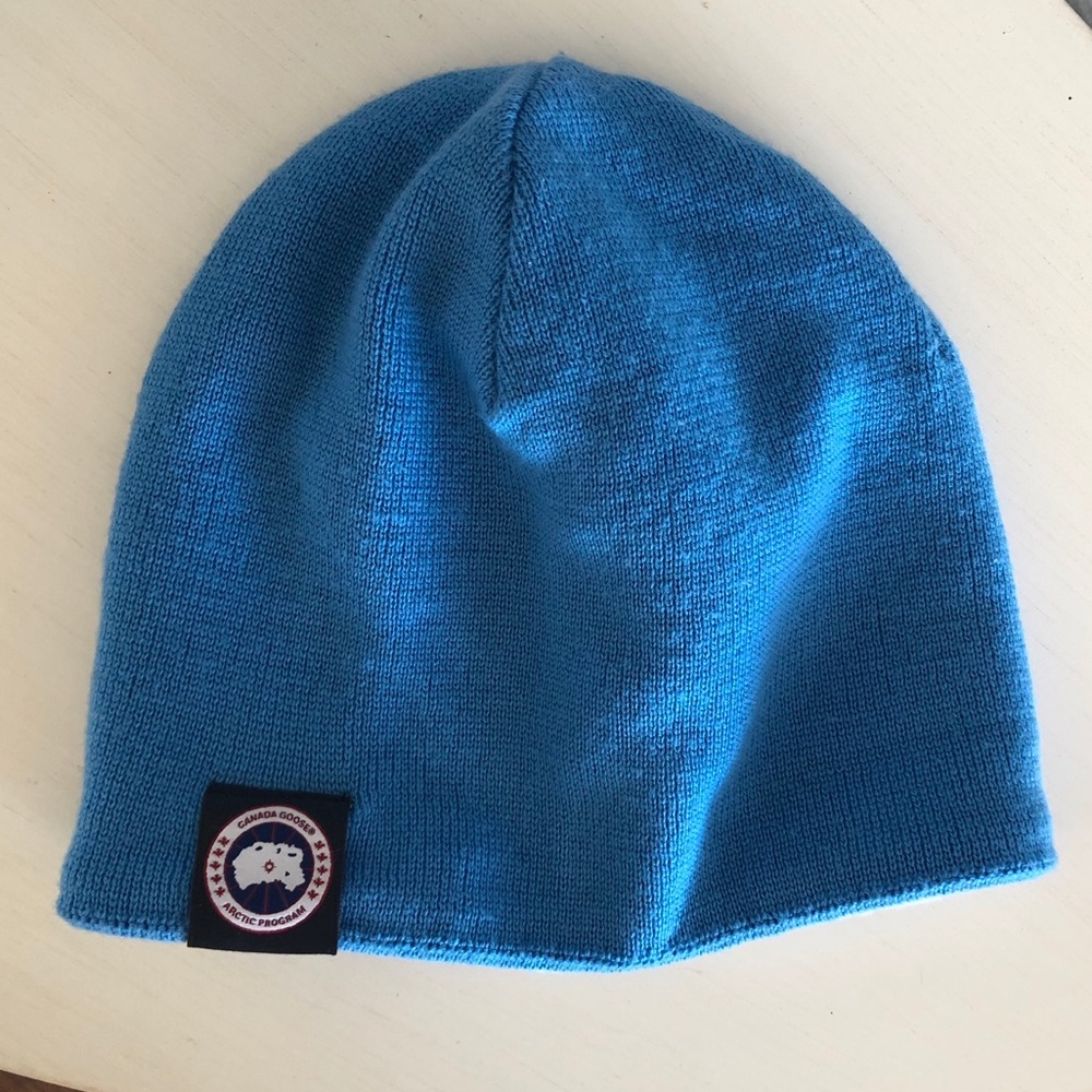 Canada Goose hat merino wool (toque/beanie) blue